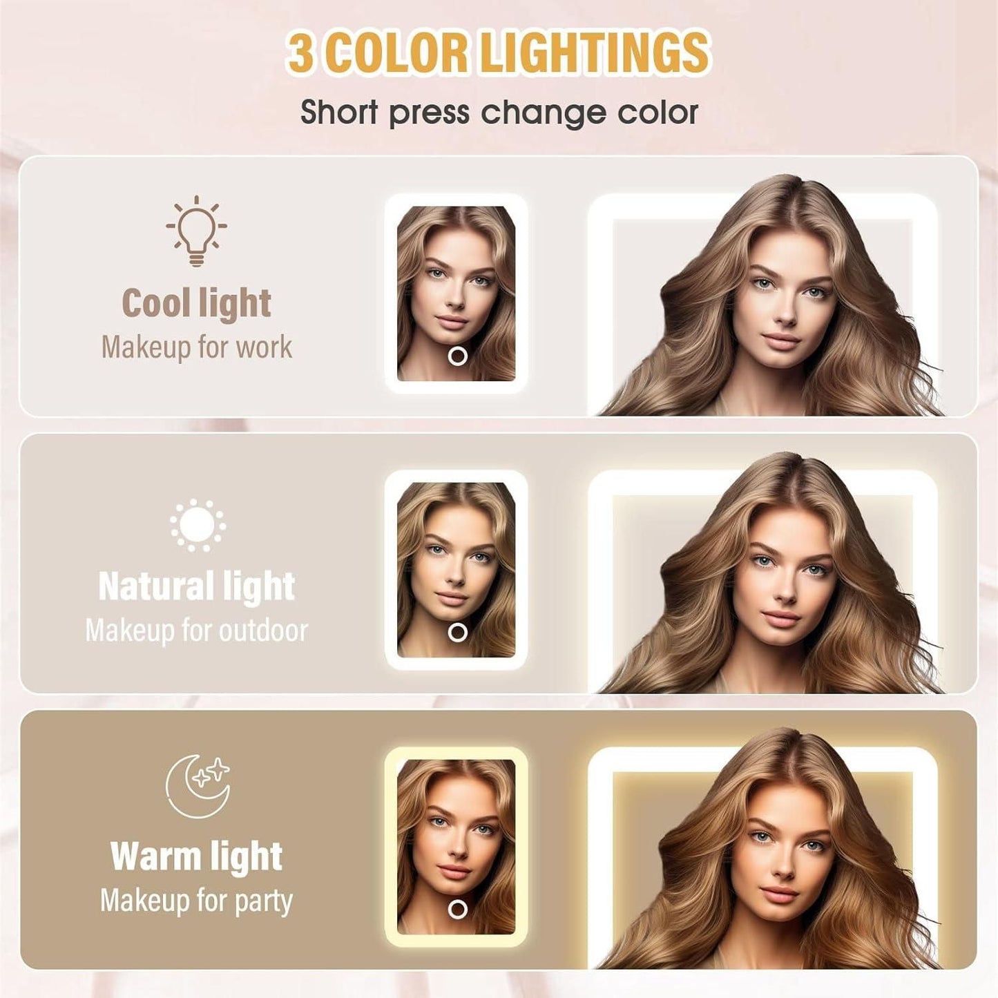 White Jewelry Box with LED Mirror - CoolClings.com