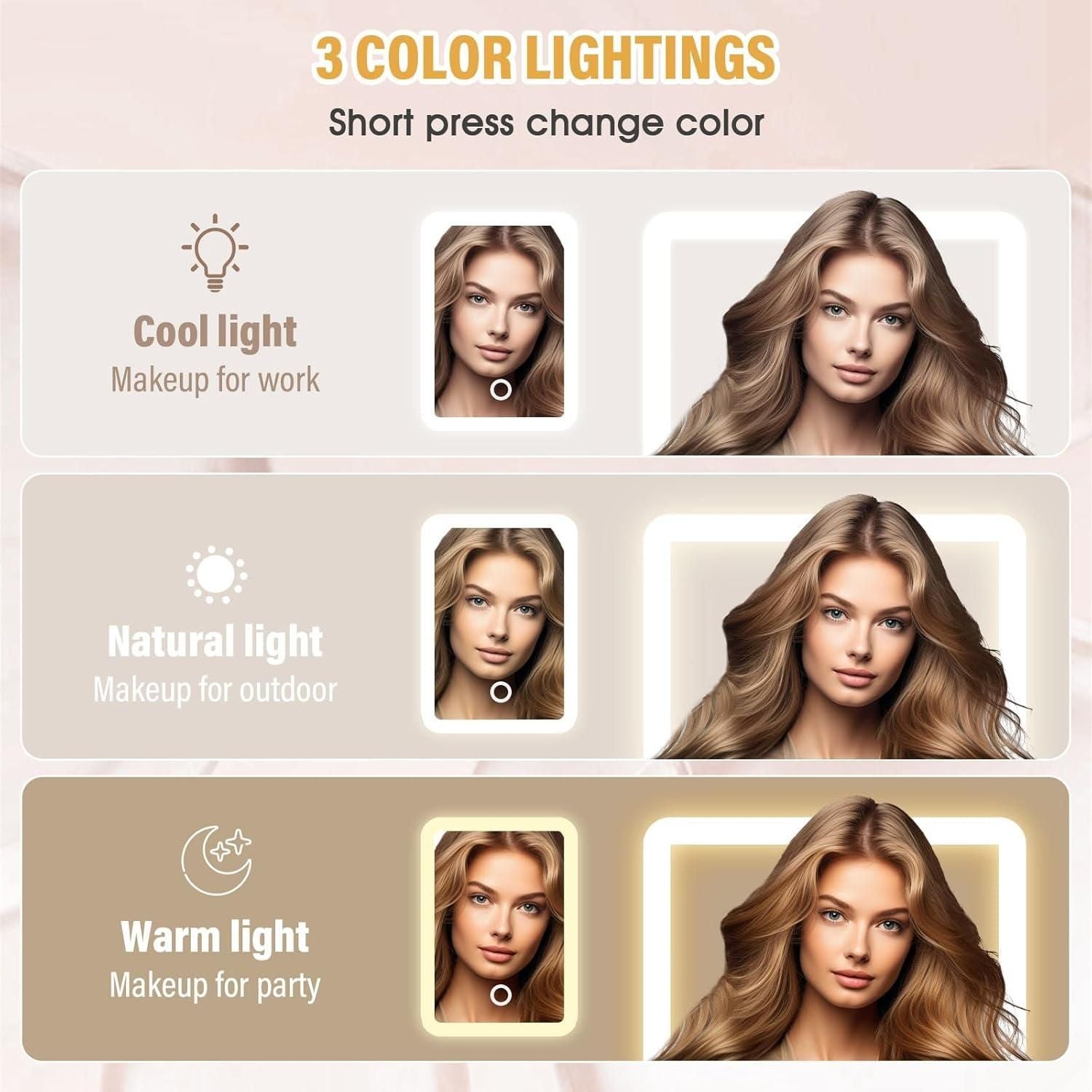 White Jewelry Box with LED Mirror - CoolClings.com