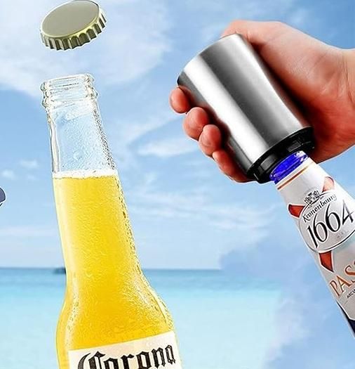 Stainless Steel Automatic Push & Pull Bottle Opener - CoolClings.com