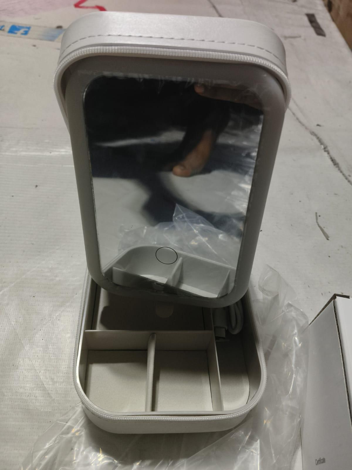 White Jewelry Box with LED Mirror - CoolClings.com