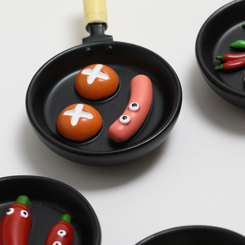 Frying Pan Food Toy Refrigerator Magnets - CoolClings.com