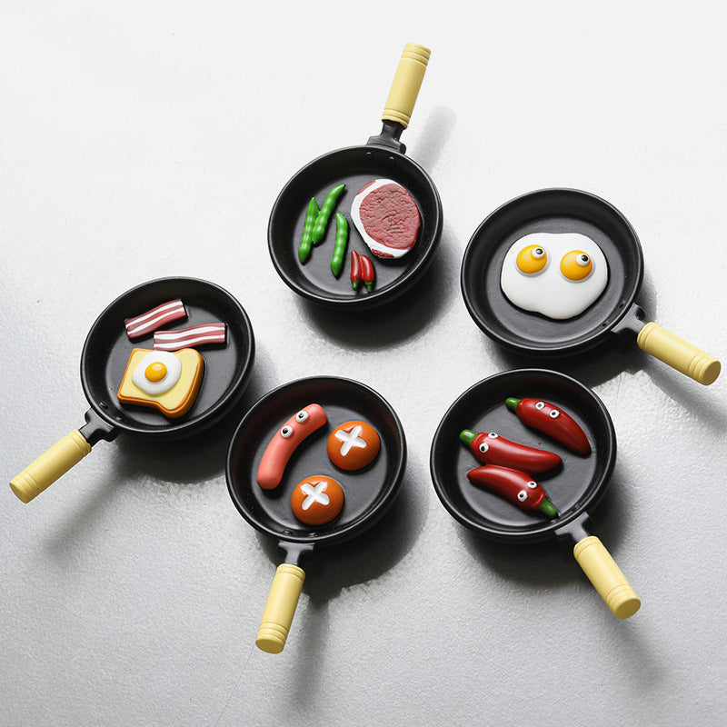Frying Pan Food Toy Refrigerator Magnets - CoolClings.com