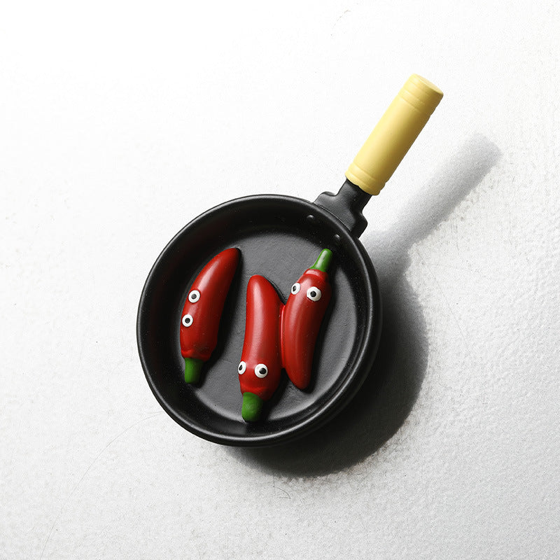 Frying Pan Food Toy Refrigerator Magnets - CoolClings.com